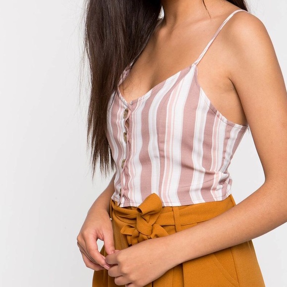 Tops - 🎉1 MEDIUM LEFT! Button Multi Stripe Cami